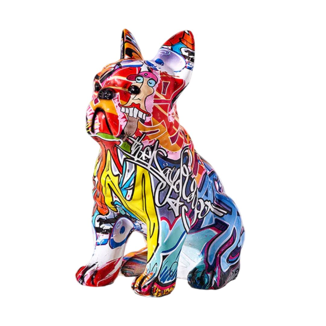 Escultura Bulldog Francês Sentado Grafite Street & Colors Grafite - 0005 Conceito 