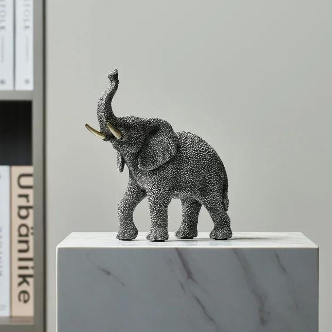 Escultura de Elefante Pintura Poás Resina - 0062 Conceito 20cm 