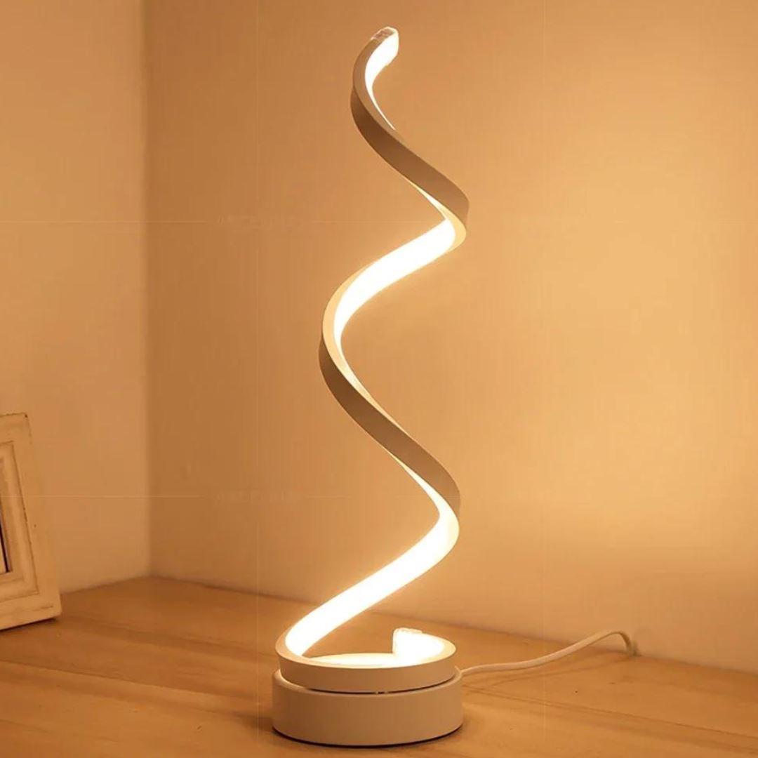 Luminária Abajur de Mesa Espiral Small Luna 34cm Abajur - 0038 Conceito Branco Luz Quente 