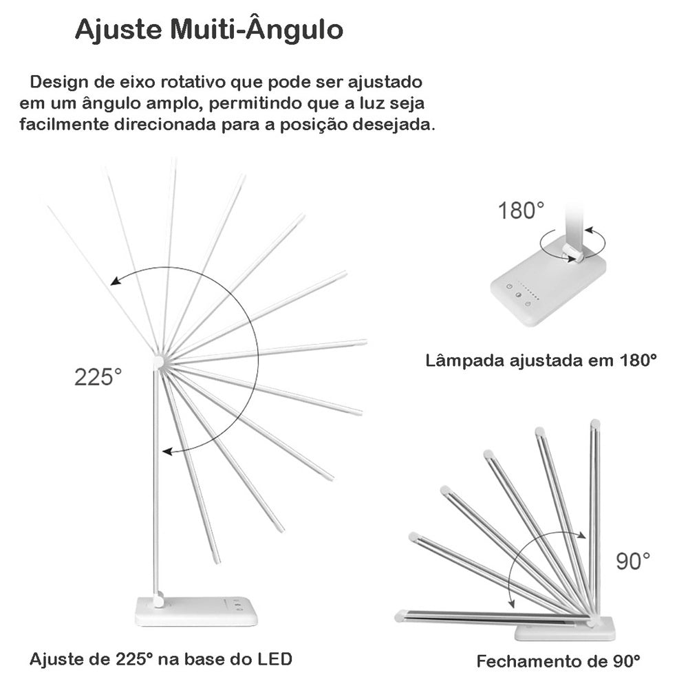 Luminária Abajur Touch Multifuncional Ajustável USB luzes Conceito 