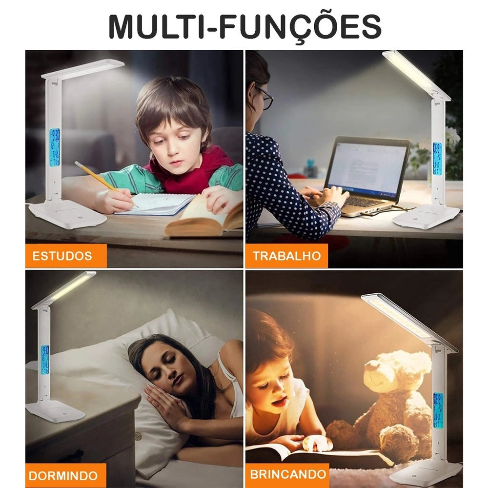 Luminária Abajur Touch Multifuncional Ajustável USB luzes Conceito 