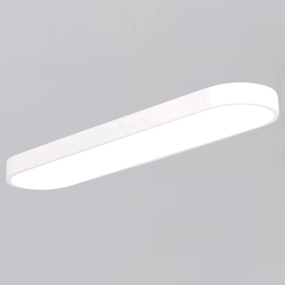 Luminária de Teto Plafon Sobrepor Elipse Oval 35cm Conceito Branco Luz Quente 