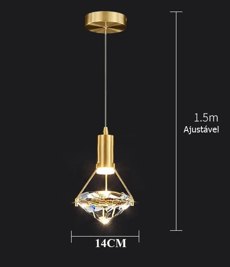 Lustre Pendente de Luxo Crystals Diamond luzes Conceito 