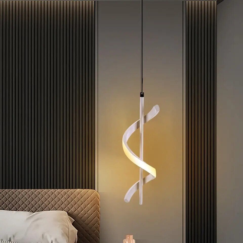 Lustre Pendente em Espiral de Led Branco Pendente - 0027 projeto-150 01 Unidade Quente 