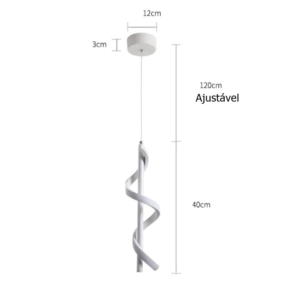 Lustre Pendente em Espiral de Led Branco Pendente - 0027 projeto-150 