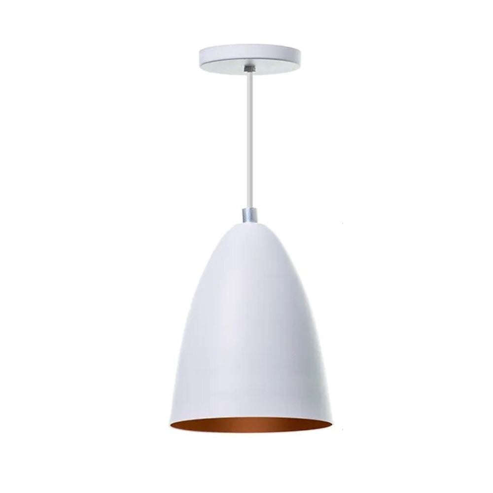 Lustre Pendente Nórdico Ivor (O Par) luzes Conceito Branco com cobre (interno) 01 Par 