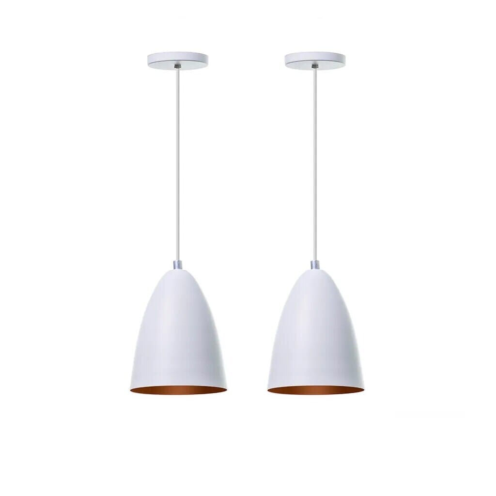 Lustre Pendente Nórdico Ivor (O Par) luzes Conceito Branco com cobre (interno) 02 Pares 