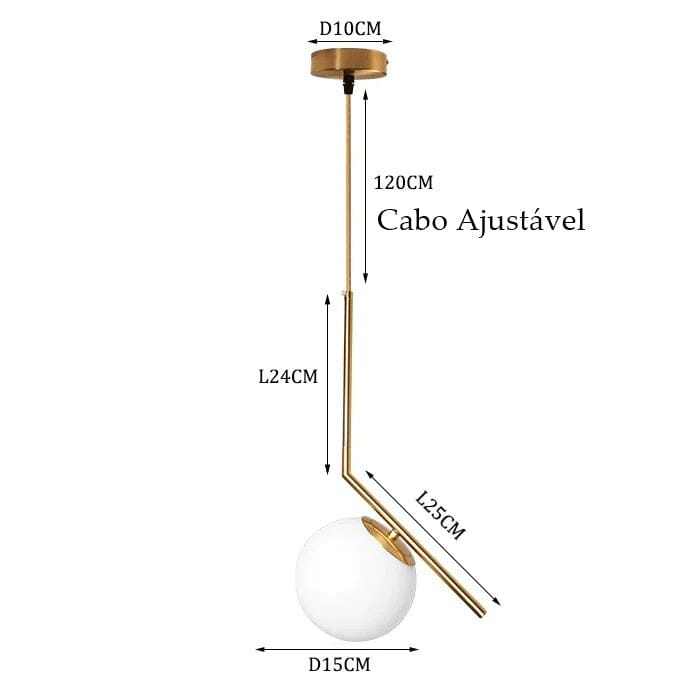 Lustre Pendente Orbit Redondo Conceito 