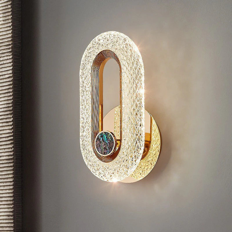 Arandela de Luxo Cristal Oval luzes Conceito Modelo 01 01 Unidade Luz Quente