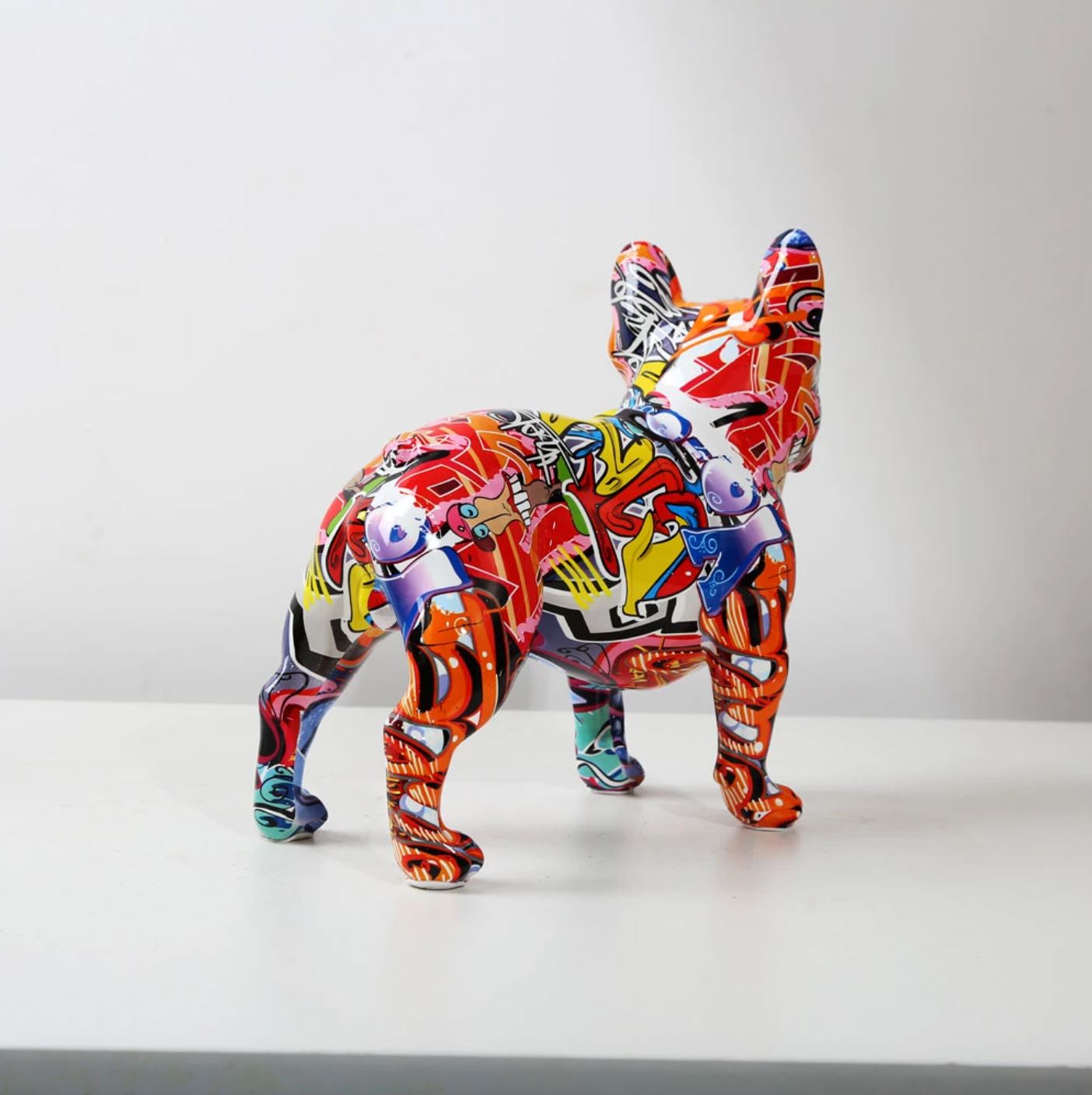 Escultura Bulldog Francês Grafite Street & Colors projeto-150 