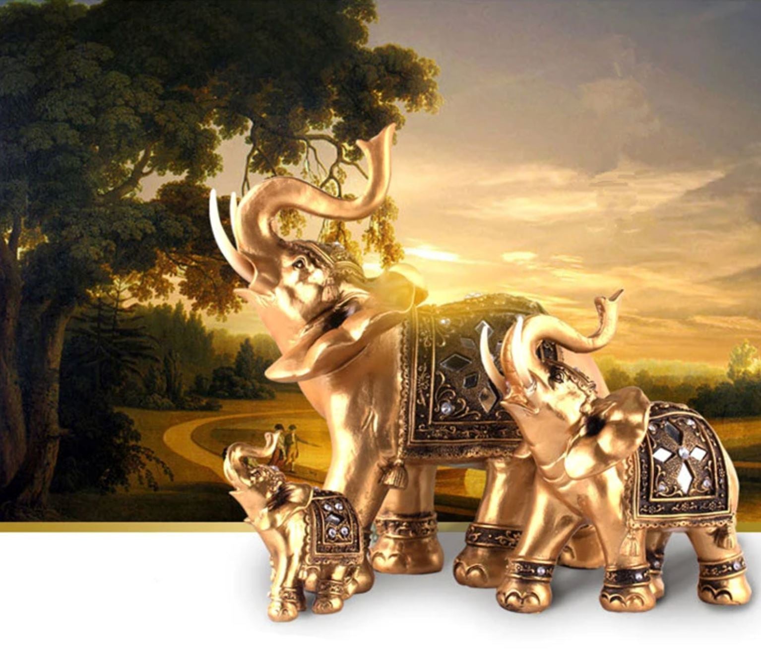 2 Esculturas Elefantes Prosperidade e Abundância - Conceito Arquetipico