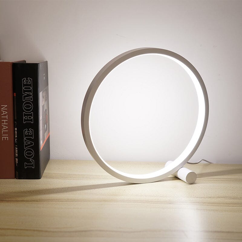 Luminária de Mesa Circular Touch LED Conceito Branco Fria 