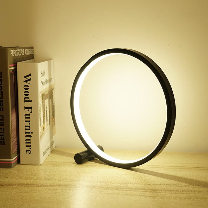 Luminária de Mesa Circular Touch LED Conceito Preto Fria 