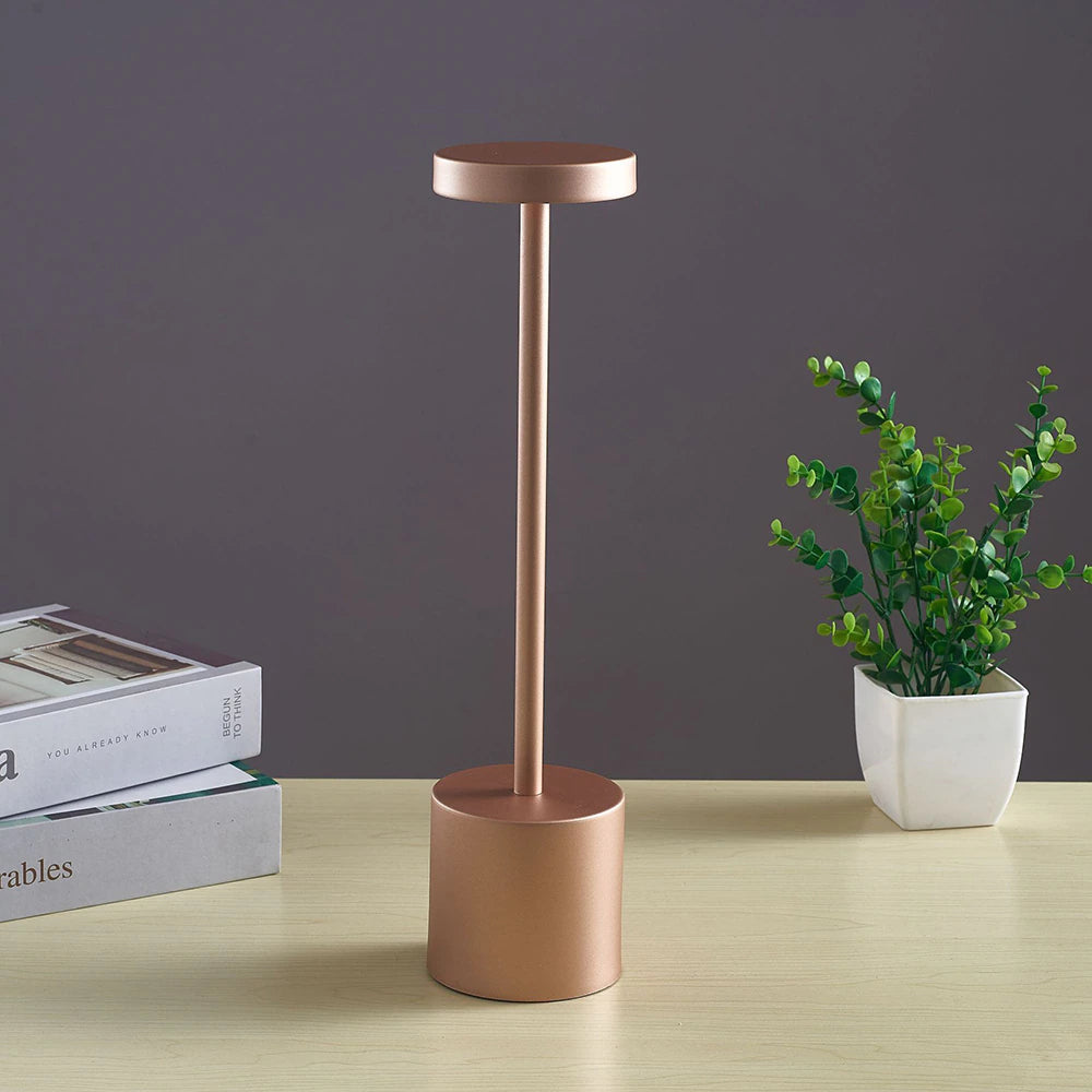 Luminária Móvel Touch de Mesa - Candeeiro e Abajur Earth luzes Conceito Rose Gold 