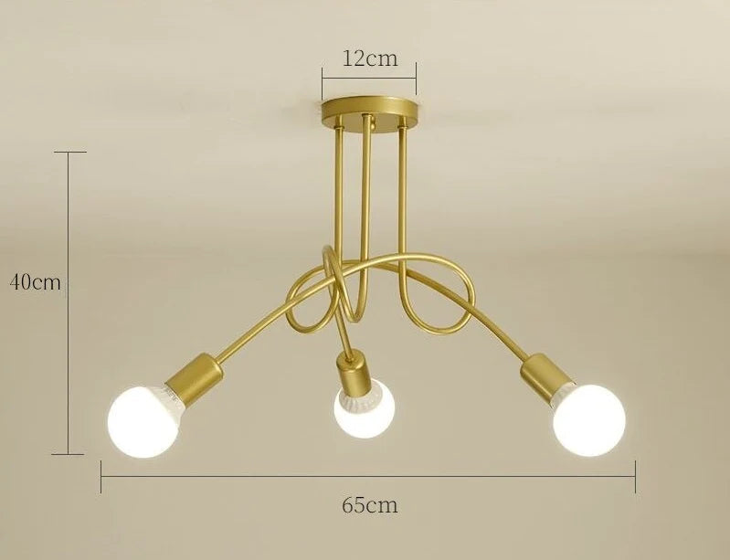 Lustre Luminária de Teto Sputnik Entrelaçado (3 e 5 hastes) luzes Conceito 