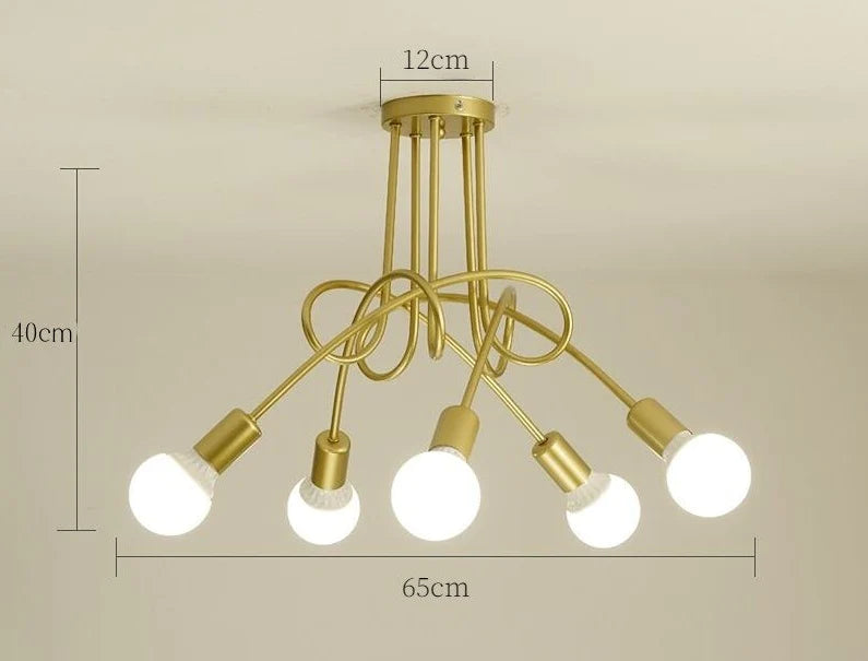 Lustre Luminária de Teto Sputnik Entrelaçado (3 e 5 hastes) luzes Conceito 