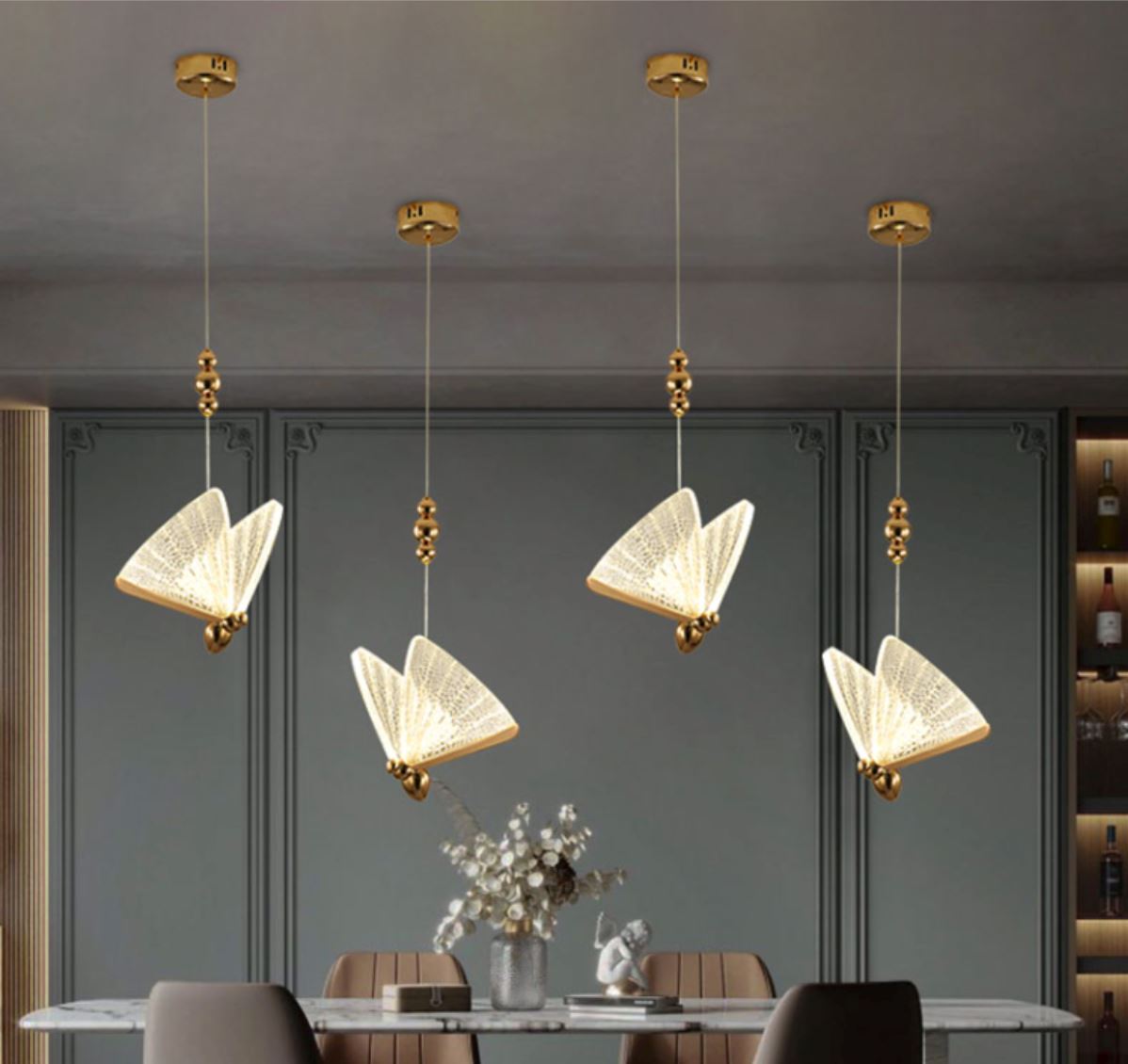 Lustre Pendente de Luxo - Butterfly luzes Conceito 