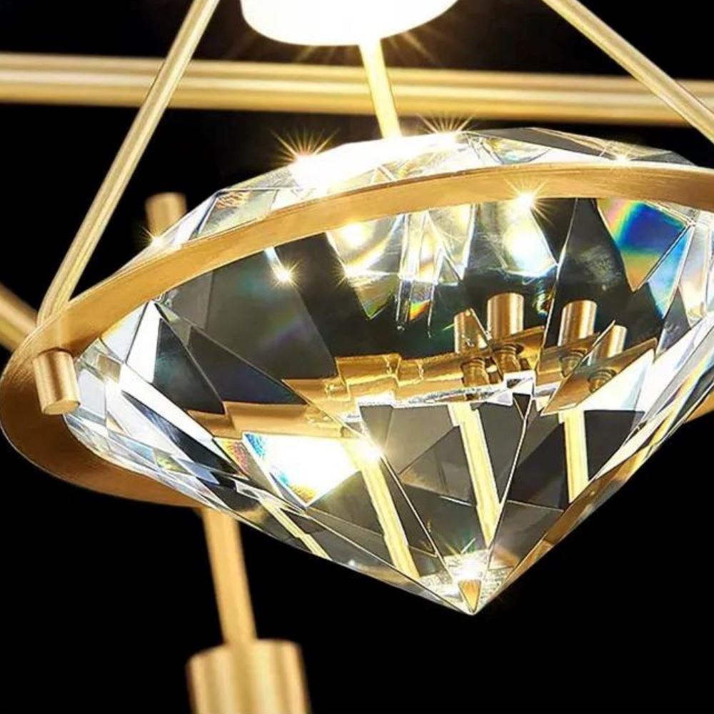 Lustre Pendente de Luxo Crystals Diamond Conceito 