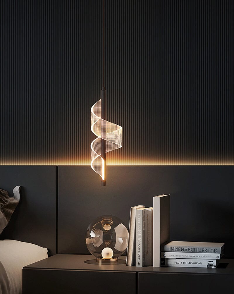 Lustre Pendente de Luxo em Espiral Acrílico luzes Conceito 