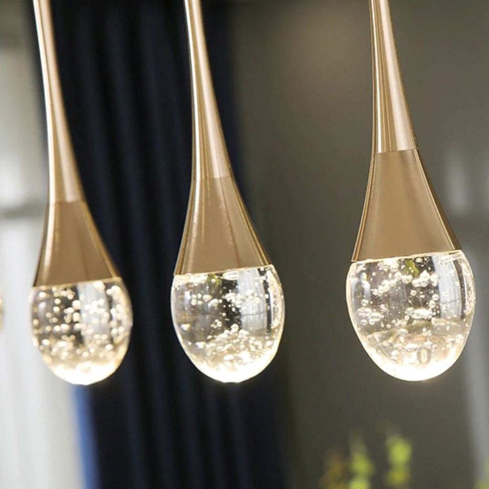 Lustre Pendente de Luxo em Gota Crystals luzes Conceito 