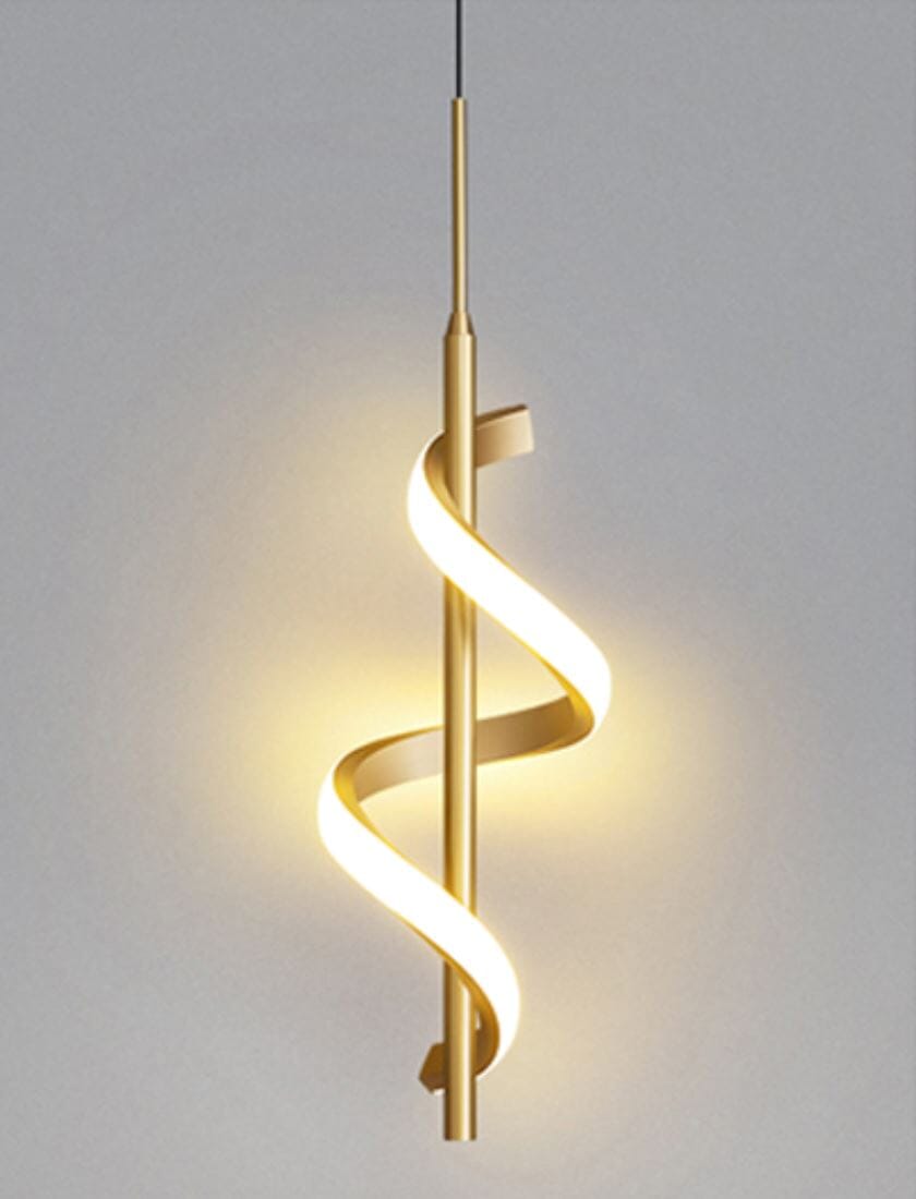 Lustre Pendente em Espiral de Led luzes projeto-150 Dourado 01 Unidade Fria