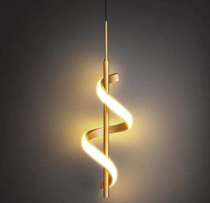 Lustre Pendente em Espiral de Led luzes projeto-150 Dourado 01 Unidade Quente