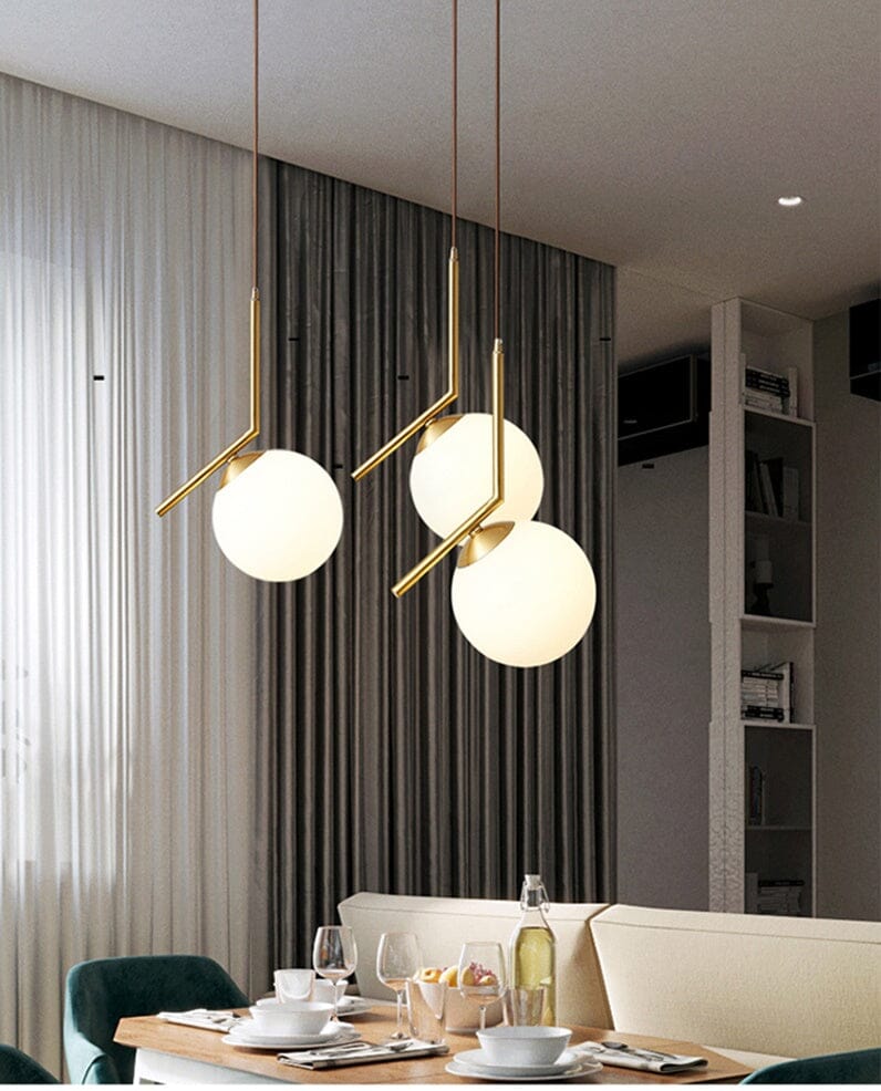 Lustre Pendente Orbit Redondo Conceito Dourado Quente 03 Unidades