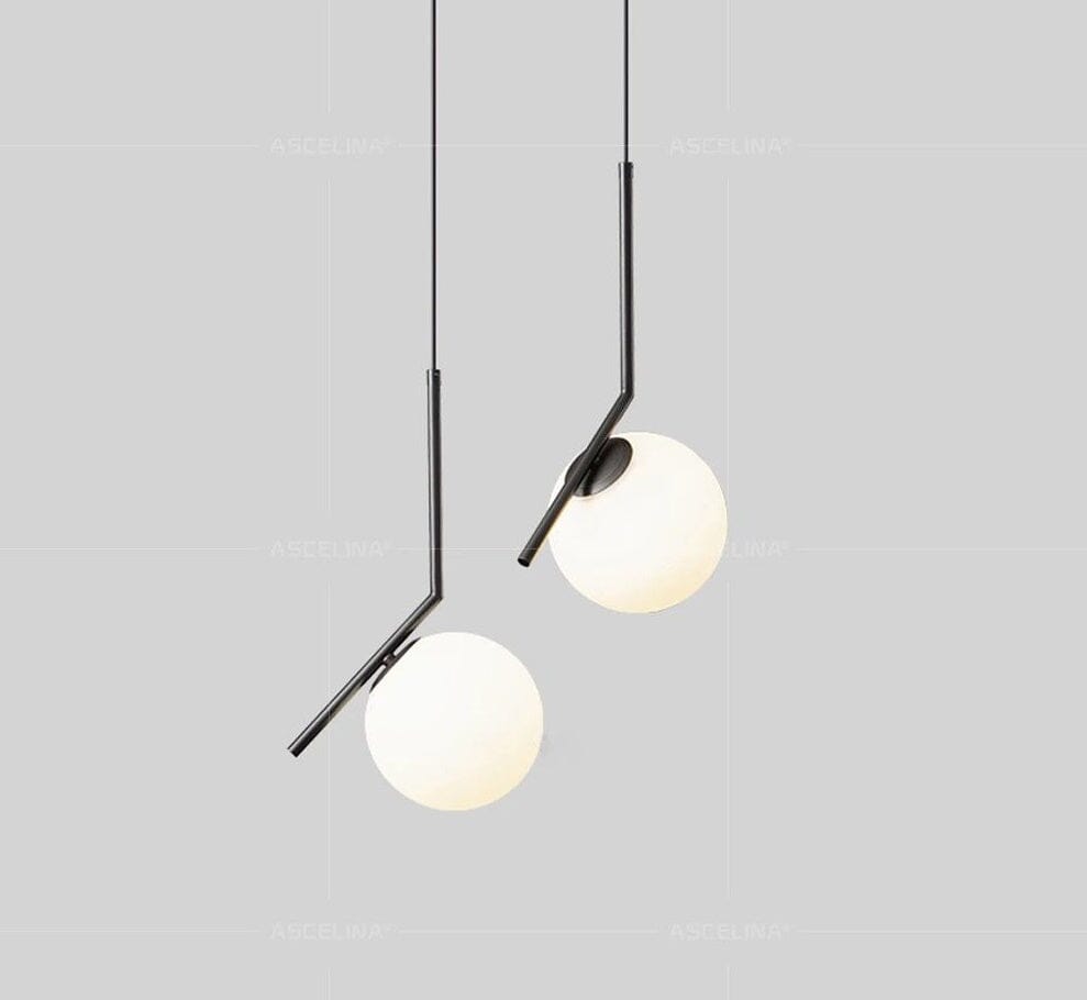 Lustre Pendente Orbit Redondo Conceito Preto Quente 02 Unidades